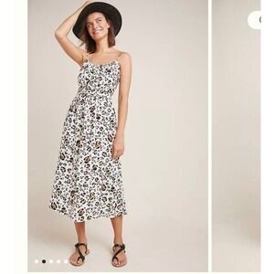Corey Lynn Calter Arabella Midi Sundress Leopard Print Sleeveless Womens XS
